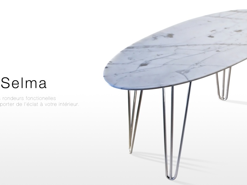 table en marbre ovale