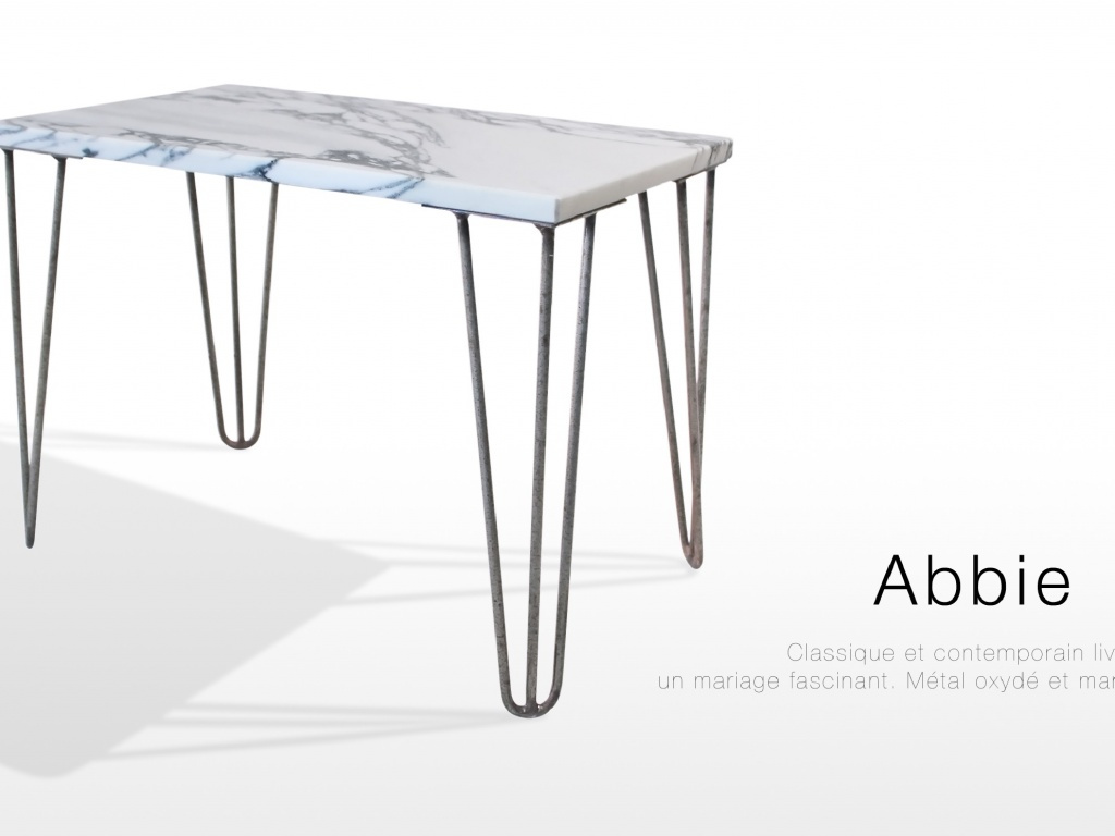 Table basse en marbre blanc Arabescato