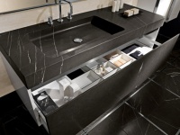 Sink and cabinet Nero Marquina